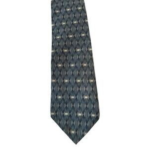 CARLOS DEVENEZIA Men's 100% Silk  Necktie Diamond Blue‎ Gray 60"